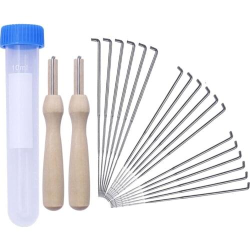 20PCS 7.9/8.6/9CM Felting Needles Artesanato Wool Felt Pocked Needles Set DIY Craft Felt Tools with Wood Handle with Bottle