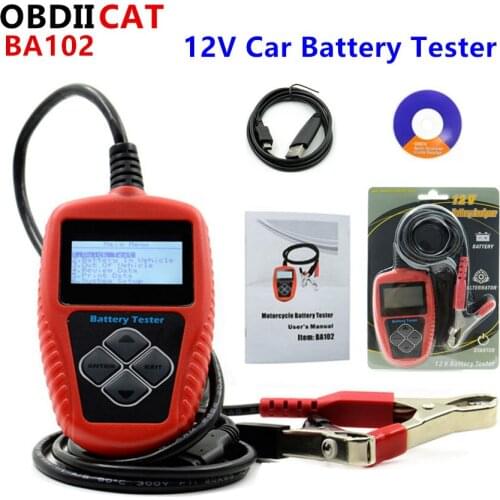 OBDIICAT QUICKLYNKS BA102 12V Battery Analyzer Tester Directly Detect Bad Car Cell Battery ba102 Motorcycle Battery Tester