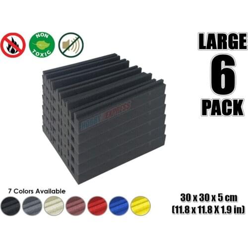 Arrowzoom 6 pieces Metro Diffuser Acoustic Studio Foam Tile Sound Absorption Panel 30 x 30 x 5 cm (11.8 x 11.8 x 1.9 inches)