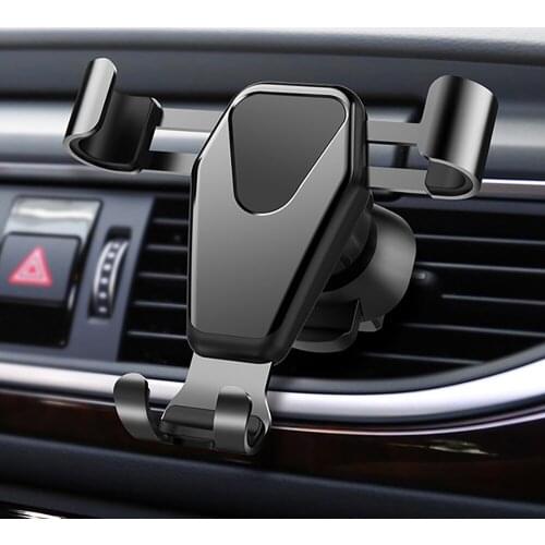 Car Holder Mobile Phone Metal Gravity Linkage Stand Air Outlet Mount Bracket Flexible Anti Slip For Xiaomi Huawei Samsung