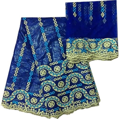Bazin riche Fashion 2021 nouveau blue african fabric basin riche Fabrics jacquard brocade fabric nigerian gele headtie 7yard/lot