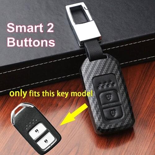 Car Key Covers 2/3/4 Buttons Carbon Fiber Color ABS Smart Remote Key Case Holder Cover For Honda Civic Car Styling Accessories