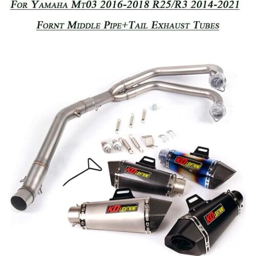 For Yamaha MT-03 R3 R25 Front Middle Link Pipe Refit Full Exhaust Silencer Tubes Replace Original Lossless System Silp on
