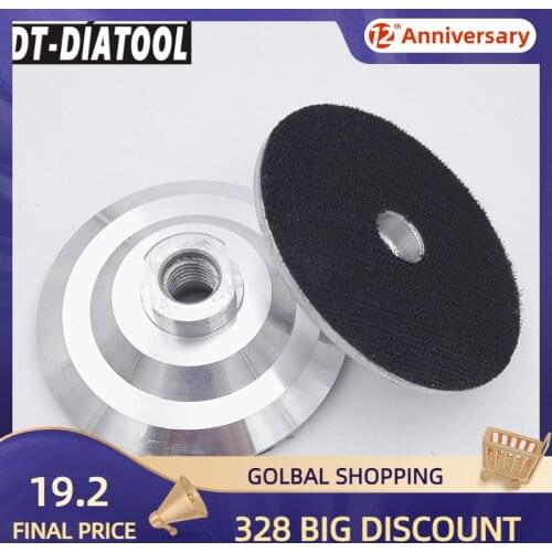 DT-DIATOOL 2pcs 5/8-11 4"/100mm Aluminum base Back Backer Pad For Diamond Polishing Pads Sanding Grinding Discs Backing Holder