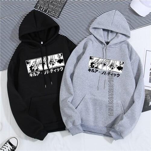Killua Eyes Hoodie Hunter X Hunter Harajuku Oversize Loose Gothic Womens Hooded Sweatshirt Fun Cartoon Casual Hoodie