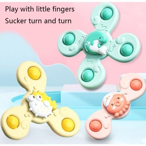 1Pc Baby Bath Toy Cartoon Rotate Spinner Interactive Water Playing Toy Dinning Time Funny Toy with Suction Cup for Baby Toys