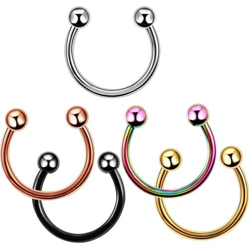 10PCS Colorful Steel Horseshoe Nose Septum Rings Ear Rings Body Piercing Nariz Jewelry Piercng 3 Sizes available