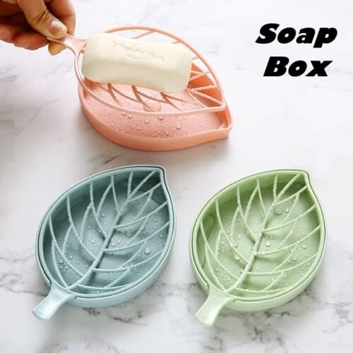 Leaf Shape Punch-free Soap Box Drain Soap Holder Rack 3 Suction Cup Rotatable Kitchen Bathroom Gadgets Organizer Supplies