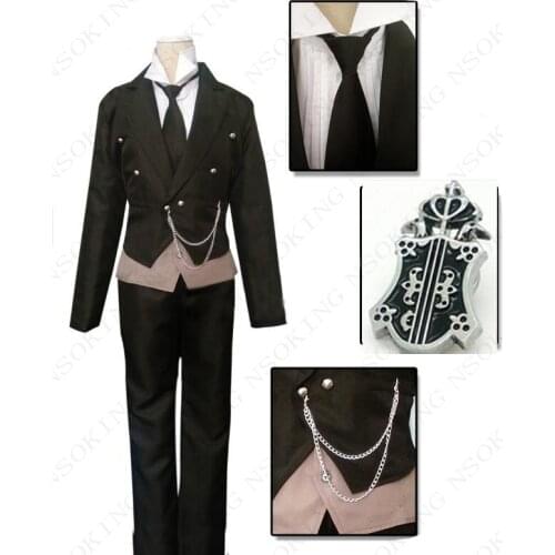 Anime Black Butler Kuroshitsuji Sebastian Michaelis swallow-tailed coat Cosplay Costume Custom made