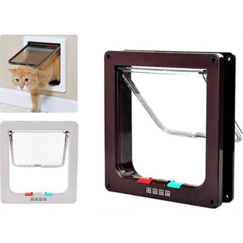 Creative Pet Dog Door Lockable Household Doghole Automatic Safe Entry Frame Screen Dog Cat Gate Door Puppy Animal Hole