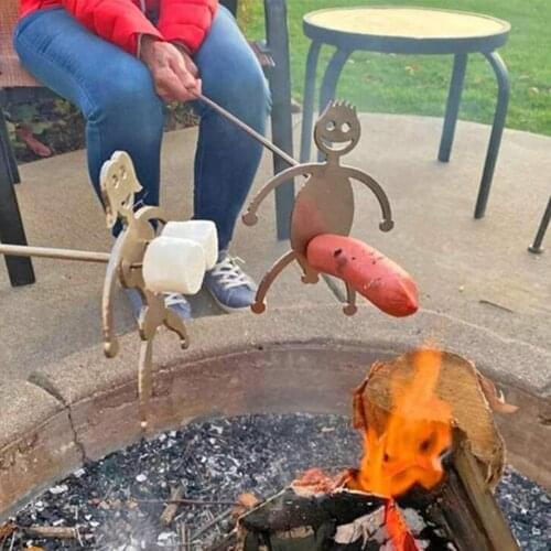 Creative Hot Dog Roasters Women Men Shaped BBQ Tool Outdoor Campfire Grill