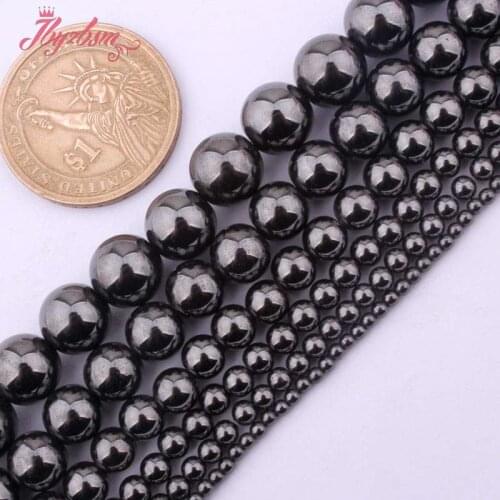 2,3,4,6,8,10mm Round Black Magnetite Hematite Natural Stone Beads For DIY Necklace Bracelets Jewelry Making 15" Free Shipping