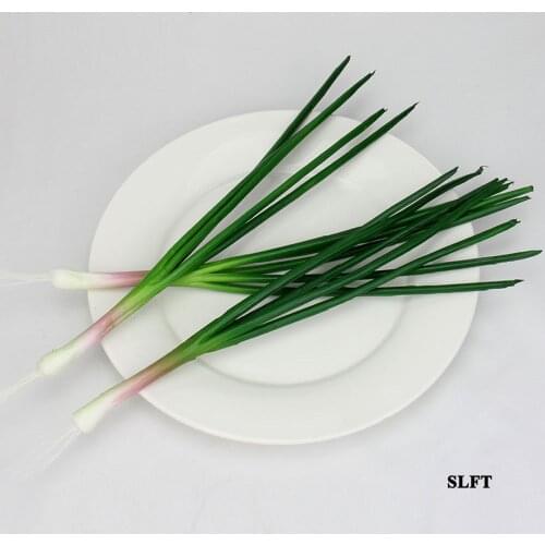 Kitchen store shop decor artificial simulation fake vegetables garlic bolt spring onions scallion green Chinese onion shallot