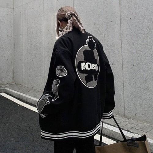 2021 oversized jacket new bomber jacket women Korean loose jacket streetwear casual embroidery baseball uniform top mens jacket