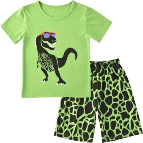 BBD Infants Summer Outfits Boys T-Shirt Short Pants Dinosaur Thin Tracksuit Kids 2 - 6 Years High Quality Clothes Children Suits