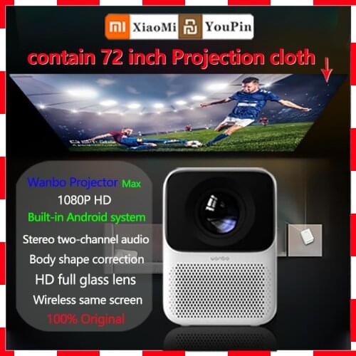 Hot Xiaomi Global Version Wanbo T2 Max Pro Free LED Projector 1080P Vertical Portable Home Theater Projector