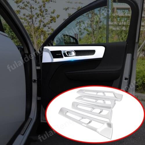 For Volvo XC40 2019-2021 Carbon Fiber ABS Matte Interior Door Handle Bowl Panel Cover Trim Car styling accessories
