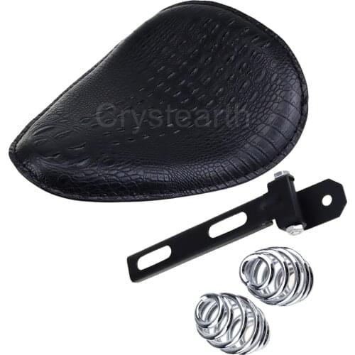 Motorcycle Black/Brown 3" Spring Mounting Bracket Solo Seat For Harley Sportster XL883 XL1200 Softail Chopper Bobber Custom