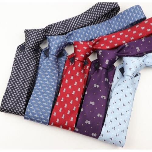6cm Width Mens Children Tie Formal Striped Jacquard Party Necktie Narrow Bike Umbrella Dog Car Corbata Neckwear Gravata