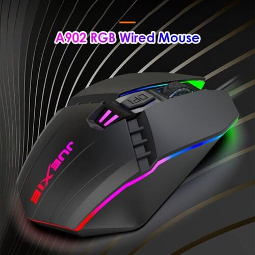 Adjustable Wired Mice A902 RGB Gaming Mouse 600 800 1200 DPI Household Computer Safety Parts for Desktop Laptop
