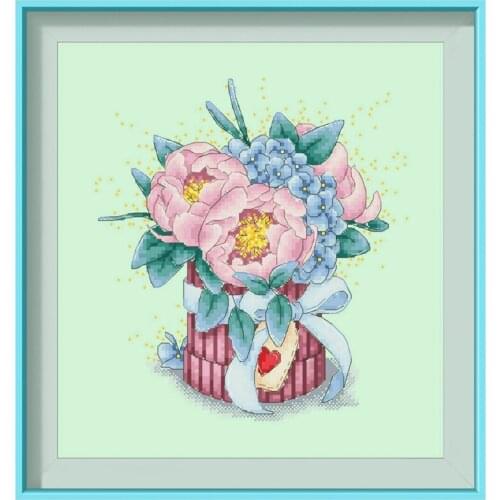 Warmth and Flowers cross stitch kits aida fabric 18ct 14ct 11ct light green cotton thread embroidery kits DIY Folk Crafts