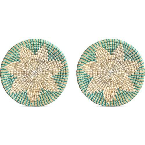 Handmade Wall Basket Decor Woven Basket Wall Decor Natural Boho Home Decor Round Woven Basket Hanging Wall Decor-ABUX