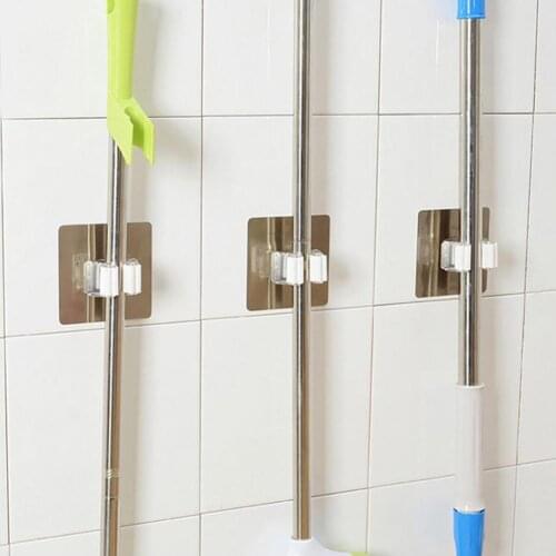 Broom Holder Mop Hanging Wall Mounted Stand Strong Self Adhesive Bathroom Tool shelves for wall shelf organizer accessories
