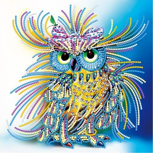 New Diamond Picture diy 5d round beads Mosaic rhinestones Embroidery kits House Decor Owl diamond painting Glowing in the Dark
