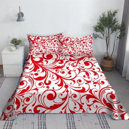 3D Printed Polyester Bedding Sheets Mandala Flower Design Flat Sheets with Pillowcase 2/3 Pieces Set for Kids Adults Home Decor