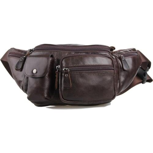 Luufan Genuine Leather Waist Packs For Men Fanny Pack Belt Bag Phone Bags Casual Waist Pack Male Small Waist Bag Leather