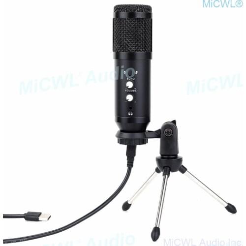 Pro USB Microphone Cardioid Condenser Studio Recording Live Karaoke Microfone Mic Kit for Laptop PC Computer Tripod Stand