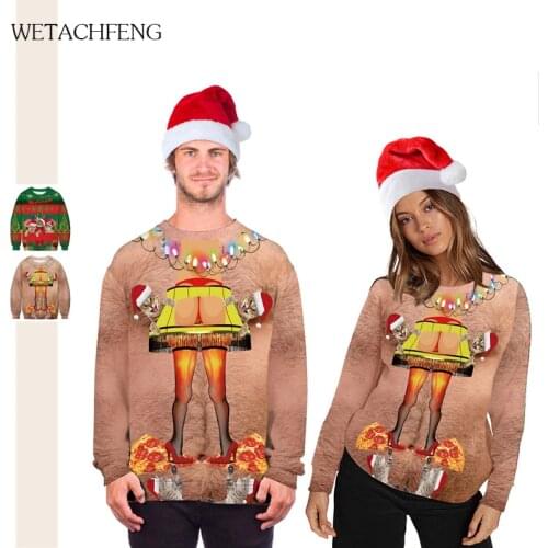 Christmas Ugly Unisex Sweaters Cute Cat 3D Novelty Printed Jumpers Casual Loose Pullovers 2020 Fashion Tops Sweatshirts Clothes