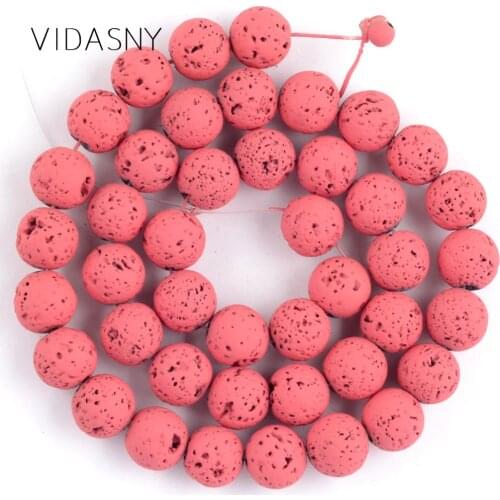Rose Red Lava Hematite Natural Minerals Stone Beads For Jewelry Making Round Loose Beads 4 6 8 10mm Diy Bracelets Necklaces 15"