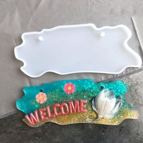 Crystal Epoxy Resin Mold Doorplate Door Signs DIY Plate Casting Silicone Mould