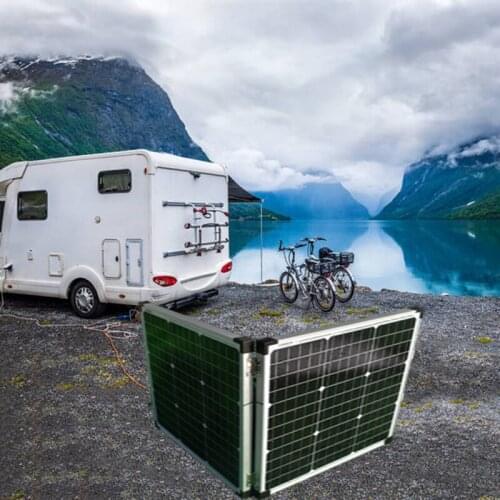 Foldable Glass Portable Solar Panel 100W 12V With 12V/24V Solar Controller For Camping/Travel