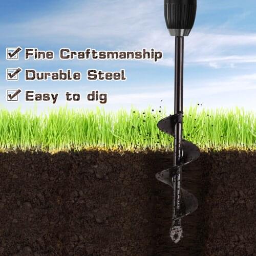 ANENG Garden Plant Auger Spiral Drill Bit Post Hole Digger Tool for Tree Flower Vegetables Mixing Seed Soil Fertilizer Dig Holes