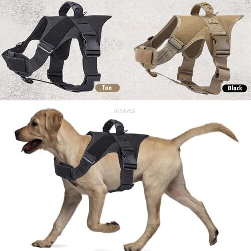 Tactical Dog Harness Working Hunting Hiking Dog MOLLE Vest with Handle Military Service Army Tactical Dog Pet Clothes