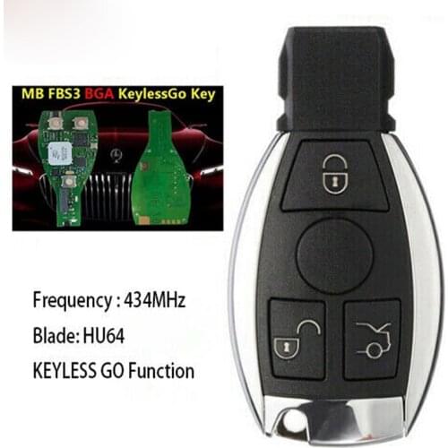 Car Keyless Go FBS3 MB BGA Smart Remote Key 433MHz for Benz W221 W216 W164 W251 Intelligent Smart Key works with VVDI MB Tool