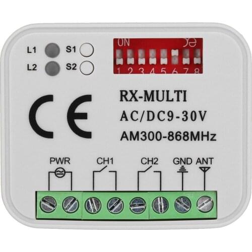 Universal Garage Gate Receiver 300-868Mhz Garage Door Gate Receiver Remote Control Multi-frequency Receiver