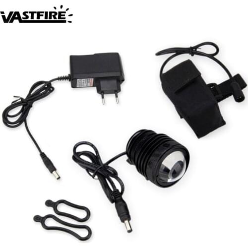 Waterproof Headlamp 5 Modes 3000Lm XM-L T6 LED Adjustable Focus Front Bicycle Light +6400mAh Rechargeable Battery Set