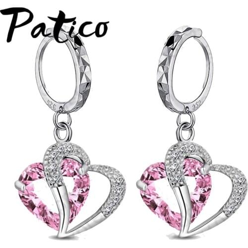 New Arrival Nice Trendy New Womens 925 Sterling Silver Drop Cubic Zirconia Pierced Dangle Drop Earrings Jewelry Gift