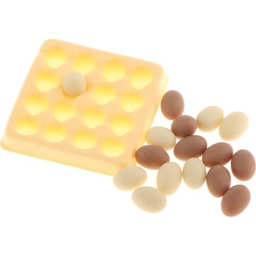 1/12 Dollhouse Kitchen Eating Mini Chicken Eggs with Egg Holder Box Food