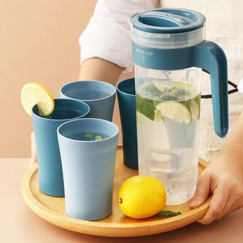 1 Set 1000ml Cold Water Pot Large Capacity Safe Healthy Plastic Water Pot Cold Water Bottle for Home