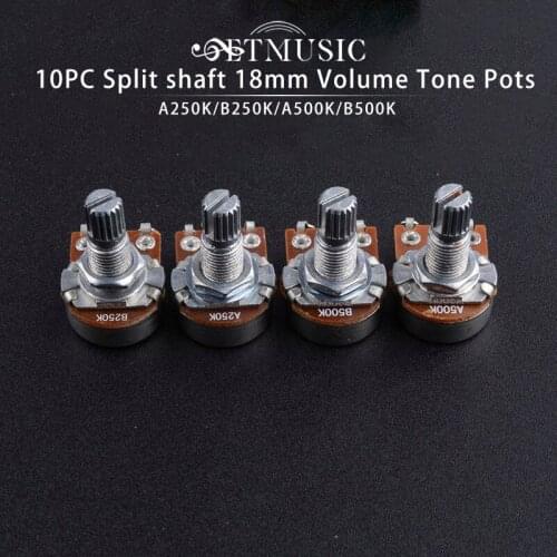 18mm Shaft A250 B250 A500K B500K Base Guitar Switch Knob Guitar Control Pot Potentiometer Volume Potentiometers Guitar Part