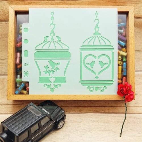 13x14cm Flower Cage Scrapbook Stencils Spray Plastic Mold Shield DIY Cake Hollow Embellishment Printing Lace Ruler Valentine