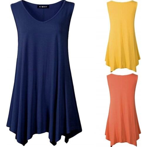 14 Color Causal Solid Woman Tanks Sleeveless Crewneck Slim Female Loose Basic Simple Tops Summer Ladies Long T-shirt Tank