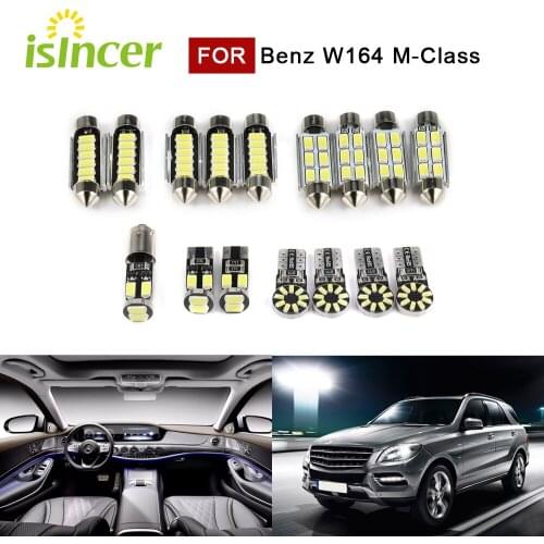 16pcs Canbus SMD LED interior white lighting For Mercedes-Benz W164 M-Class 2006-2011 Dome Map Reading Mirror LED lamp Kit