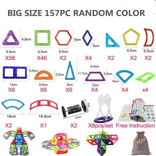 30-157PCS Magnetic DIY building blocks parts construction toys for toddlers Designer magnetic toys Magnet model building toys
