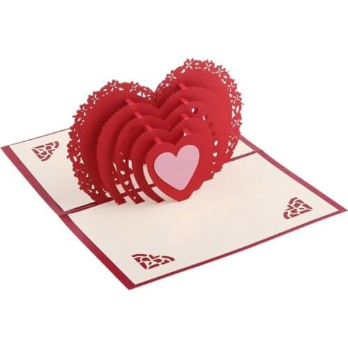 3D Up Card Heart to Heart Anniversary Valentine Birthday Thank You Christmas