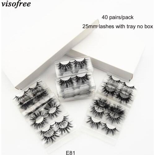 40 pairs/lot visofree 25mm soft lashes 3d mink eyelashes 100% cruelty-free handmade maganatic lashes fluffy thick eyelashes E81